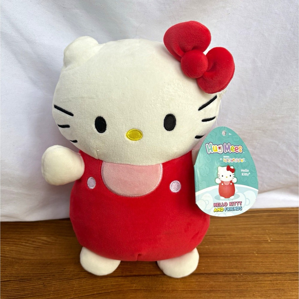 Squishmallows HugMees 9.5" See Kitty & Friends Plush Stuffed Toy White/Red